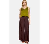 Blusentop ZERO "Damen mit V-Ausschnitt", Damen, Gr. 40, grün (fir grün), Spitze, Obermaterial: 100% Polyester, glänzend, figurbetont normal, V-Ausschnitt, Blusen Blusentop (83274830-40) fir grün