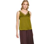Blusentop ZERO "Damen mit V-Ausschnitt", Damen, Gr. 44, fir grün, Spitze, Obermaterial: 100% Polyester, glänzend, figurbetont normal, V-Ausschnitt, Blusen Blusentop (83274830-44) fir grün