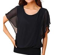 Blusentops Damen Elegant: Sommer Tunika Lässig Rundhals Oberteile Blumenmuster Casual Bluse Shirt Kurzarm Damenblusen Locker Große Größen Elegant Kurzarmshirt T Shirt