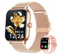 Blutdruck Smartwatch Damen Telefonfunktion für Apple Samsung Huawei Xiaomi | 1.96" AI Fitnessuhr, Bluetooth-Anrufe, 100+ Sportmodi, Herzfrequenz, Schlaf, IP67 Wasserdicht, Schrittzähler, 2 Armbänder