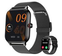 Blutdruck Smartwatch Damen Telefonfunktion für Apple Samsung Huawei Xiaomi | 1.96" AI Fitnessuhr, Bluetooth-Anrufe, 100+ Sportmodi, Herzfrequenz, Schlaf, IP67 Wasserdicht, Schrittzähler, 2 Armbänder