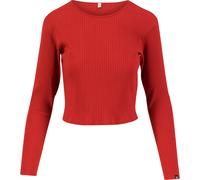 Blutsgeschwister Damen Feels Like Me Longsleeve (Größe M, scarlet dahlia red)