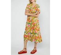 Blutsgeschwister Gemustertes Kleid aus EcoVero "Saint Tropen" Sunshine Escape (Gelb) M
