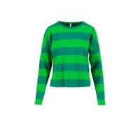 Blutsgeschwister Langarm- Shirt Stereo Rainbow Crew in moosy green stripes Gr. S 362362 001253-020-01700-S 4064769988814 Blutsgeschwister S