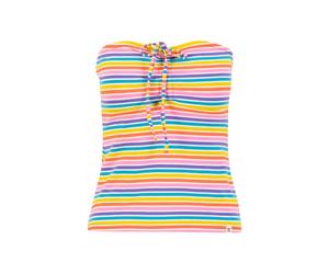 Blutsgeschwister Ringelshirt Summertime Tube - coral rainbow stripes M