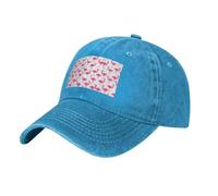BLWSLC Baseballkappe mit pinkem Flamingo-Muster, athletisch, schwarz, verstellbar, geeignet für Sport und Reisen, blau, Einheitsgröße
