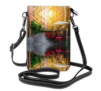 BLWSLC Italienische Old Street gemusterte Leder-Crossbody-Tasche, Klapp-Handyhülle, geeignet für Reisen, Wandern, Camping oder den täglichen Gebrauch.