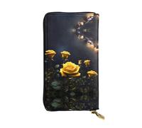 BLWSLC Lange Clutch, schöne gelbe Rosen, bedruckt, Reißverschluss, geeignet für Reisen, Arbeit und Bankette