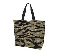 BLWSLC Schwarz & Weiß gestreiftes Muster Tote Schultertasche Reise Seesack für den täglichen Einkauf, Strand und Fitness, Tiger Stripe Camo, Einheitsgröße
