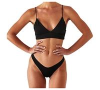 BMKKTOP Damen Cross Back badeanzüge Volant Bedruckt Spaghetti Bikini Damen bauchweg sexy Tanga sportrock schwimmrock Modest Tummy Control Badeanzug Damen Sport 34 schwimmkleid Swimsuits Bikini
