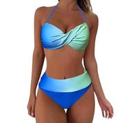 BMKKTOP Damen Cross Back badeanzüge Wickeloptik Crossover Leopardenmuster Bikini Damen Set sexy Brazilian Push up gepolstert xs badekleid bademode Racerback/u-Back Retro Strandmode Badeanzug