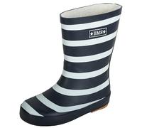 BMS Kinder Schuhe Gummistiefel Marine/Weiß Blockstreifen-28