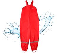 Kinder Buddelhose Regenhose mit Latz Räuberwald rot Gr.98 BMS