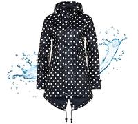 BMS Regenmantel 100% wasserdicht - marine mit weissen Punkten - 52