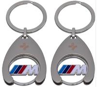 BMW 2x M Perfomance Motorsport Schlüsselanhänger Einkaufswagenchip Keyring Chip Einkaufschip