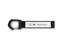 BMW M Motorsport Schlüsselanhänger, schwarz, mit Karabiner, Textilband 80275B81110