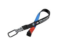 BMW Motorrad Motorsport Lanyard M Logo schwarz mit Rennkaro-Design, blau und rot