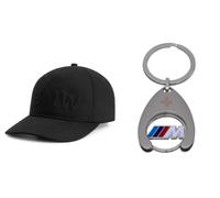 BMW Wordmark Cap Schwarz - 5-Panel Basecap mit Ton-in-Ton Schriftzug - Verstellbar mit Aluminium-Schieberegler - Unisex Mütze aus 100 % Bio-Baumwolle - Offizielle Fanwear + Einkaufschip