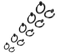Bo Win 5 Paare Set Edelstahl Schwarz Ohrringe Clips für Herren Damen Mädchen Kinder Männer Magnetisch Ohrringe Ohne Ohrloch Damen Ohrclips Herren Ohne Ohrlöcher Ohrklemme Non-Piercing Creolen Schwarz