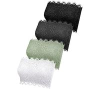 Boao Bandeau-BH aus Spitze, dehnbar, trägerlos, für Damen und Mädchen, 4 Stück, Farbset 2, S