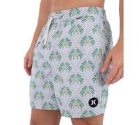 Hurley Volley Icon Printing Press Palm Swimming Shorts Weiß S Mann