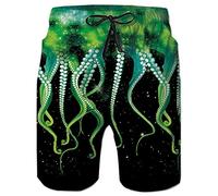 Boardshorts mit Netzfutter für Herren, lustige Grafiken, Badehose, 80er-Jahre, Jugendliche, Sommer, stilvoll, Tierfisch, hawaiianischer Strand, Boardshorts mit 2 Taschen, Urlaub, Sport, Badeanzüge