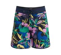 Boardshorts QUIKSILVER "Surfsilk Scallop 18", Herren, Gr. 28(XS), schwarz navy interact floral, Obermaterial: 88% Polyester, 12% Elasthan;, Hosen (26132145-28) schwarz navy interact floral
