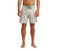 Boardshorts QUIKSILVER "Surfsilk Scallop 18", Herren, Gr. 33(M/L), bunt (bone weiß nature tile), Obermaterial: 88% Polyester, 12% Elasthan., Hosen (67248163-33) bone weiß nature tile