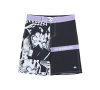 Boardshorts QUIKSILVER "Surfsilk Straight 17", Mädchen, Gr. 8, schwarz block momentum, Obermaterial: 88% Polyester, 12% Elasthan., Hosen (74085313-8) schwarz block momentum