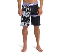 Boardshorts QUIKSILVER "Surfsilk Straight 20", Herren, Gr. 34L, schwarz block momentum, Obermaterial: 88% Microfaser, 12% Elasthan;, Hosen (58604405-34) schwarz block momentum