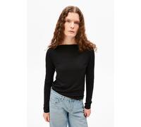 BOAT NECK LANGARMSHIRT | TENCEL™ Lyocell-Mix - schwarz (XXL)