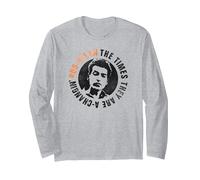 Bob Dylan - Die Zeiten Langarmshirt, Unisex für Erwachsene, Grau Meliert, L