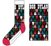 Bob Dylan Socken Guitar Pattern Logo Nue offiziell Unisex Schwarz (UK SIZE 7-11) One Size
