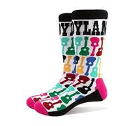 Bob Dylan Socken Guitar Pattern Logo Nue offiziell Unisex Weiß (UK SIZE 7-11) UK Size 7-11