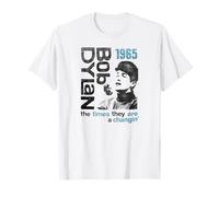 Bob Dylan - Weißes T-Shirt, Kurzarm, Klassische Passform, S, Unisex, Herren, Damen, Unisex Kinder, Teil der offiziellen Bob Dylan-Kollektion, Klassisch, Einfarbig, T-Shirt, 1 Count