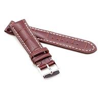 Bob Herren Uhrenarmband Alligator Style Modell Chrono 24 mm Dunkelbraun