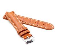 Bob Herren Uhrenarmband Alligator Style Modell Chrono 24 mm Hellbraun