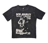 Bob Marley Hawaii-T-Shirt für Jungen und Mädchen, Grau, Kohlefarben, 7-8 Jahre