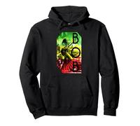 Bob Marley Konzert Rasta Stripe Pullover Hoodie, Unisex für Erwachsene, Schwarz, XL