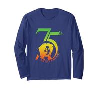 Bob Marley Rasta 75th Anniversary Logo Langarmshirt, Unisex für Erwachsene, Marineblau, L