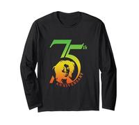 Bob Marley Rasta 75th Anniversary Logo Langarmshirt, Unisex für Erwachsene, Schwarz, L