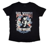 Bob Marley T Shirt Flower Portrait Logo Nue offiziell Damen Boyfriend Fit L