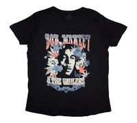 Bob Marley T Shirt Flower Portrait Logo Nue offiziell Damen Boyfriend Fit XL