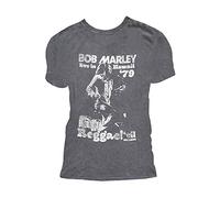 Bob Marley T Shirt Live in Hawaii Nue offiziell Herren Snow Wash Charcoal Grau XXL