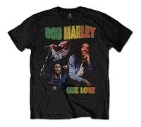 Bob Marley T Shirt One Love Homage Logo Nue offiziell Herren Schwarz XL