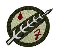 Boba Fett Wappen Patch - Mandalorian Bounty Hunter Emblem - Star TV Serie - Bestickt zum Aufbügeln - Größe: 7,9 x 7,4 cm
