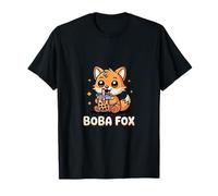 Boba Fox Design Niedlicher Fuchs Bubble Tea Kawaii T-Shirt