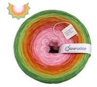 Bobbel Farbverlaufsgarn Sweet Papaya Häkelweste Set, 4-fädig, 1500m Garn, Regenbogen-Farbverlauf, mit Häkelanleitung (SP001)