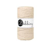BOBBINY 3mm Makramee Garn Regular 100m weiches Baumwollgarn für DIY & Deko, Farbe:Warm Beige