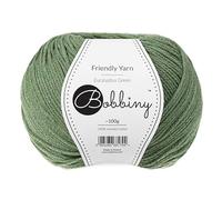 Bobbiny Freundliches Garn 100% recycelte Baumwolle zum Stricken Amigurumi Makramee Häkeln ∼200 m (Eukalyptusgrün)